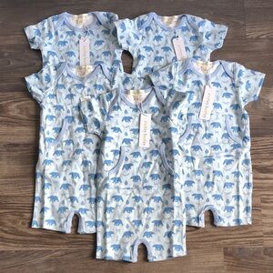 NWT Carley Barley Onesie Bundle Blue Bear Print Organic Cotton 6-12 Months